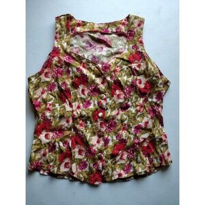 Vintage women's floral blouse size medium‎